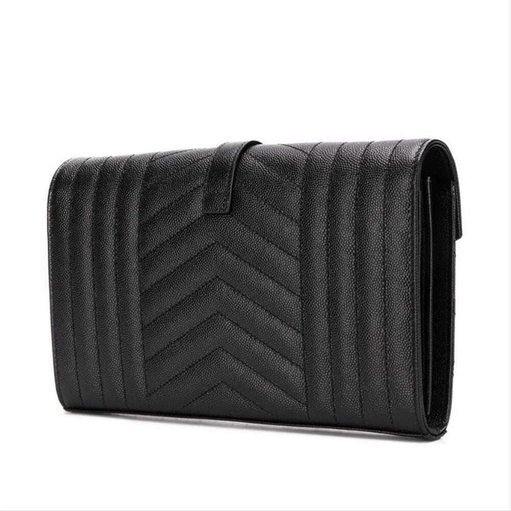 SAINT LAURENT Envelope monogram quilted leather wallet on chain shoulder bag - Picture 5 of 6